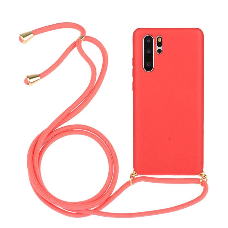 Cover Huawei P30 Pro Sort Silikone Med Farvet Ledning