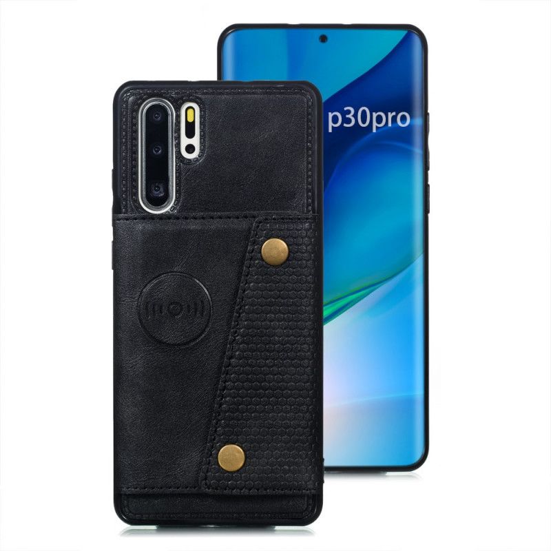 Cover Huawei P30 Pro Sort Snap Tegnebog