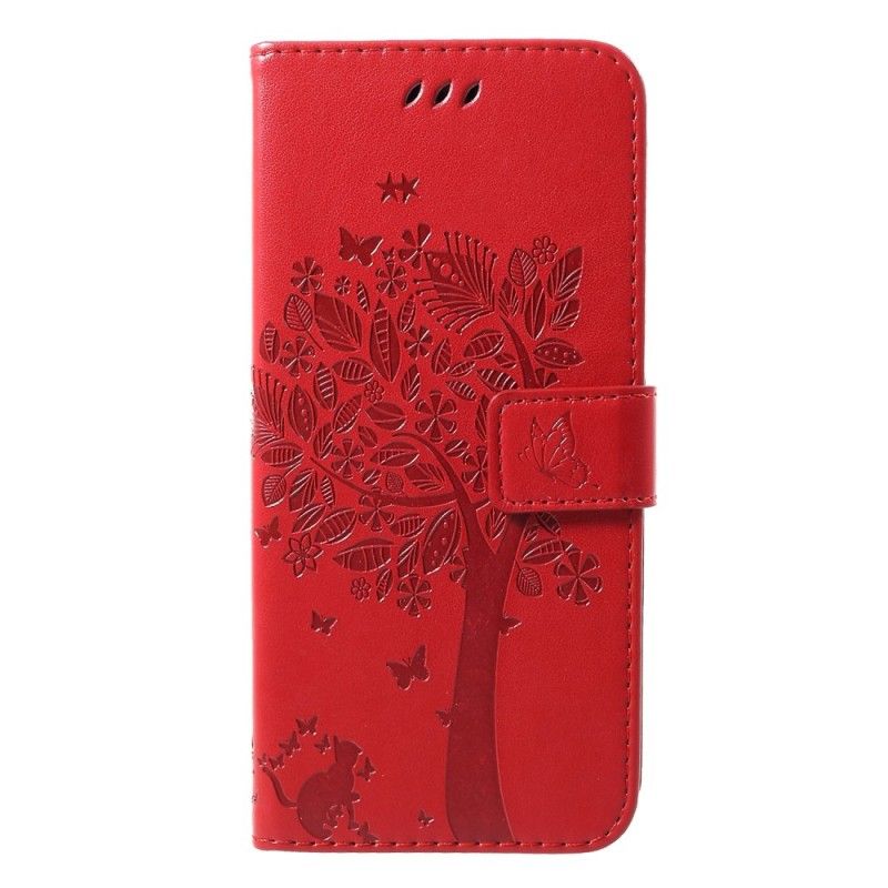 Flip Cover Læder for Huawei P30 Pro Træ Og Tøfler