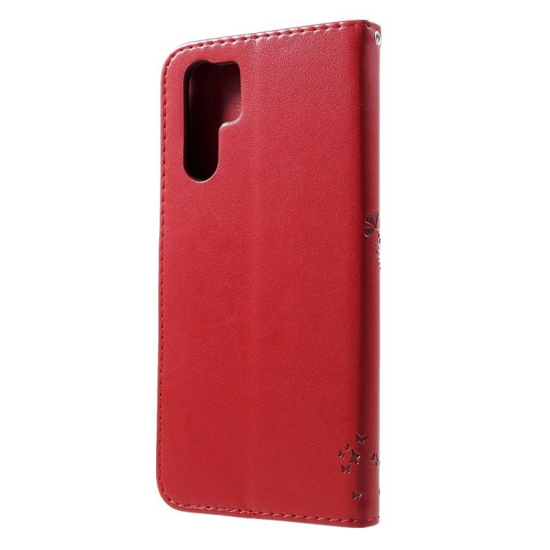 Flip Cover Læder for Huawei P30 Pro Træ Og Tøfler