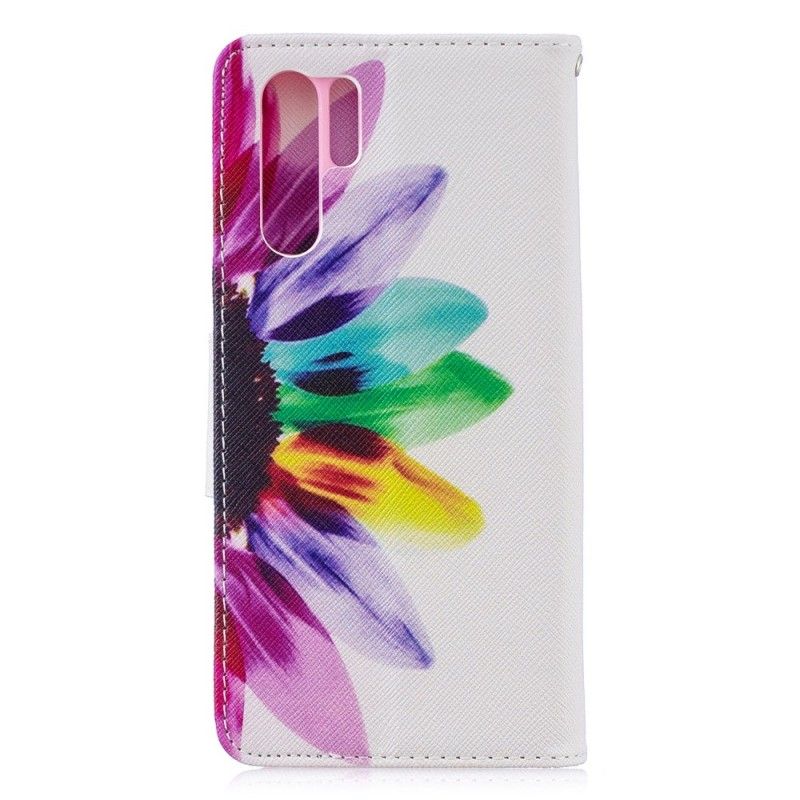 Flip Cover Læder Huawei P30 Pro Akvarelblomst Beskyttelse