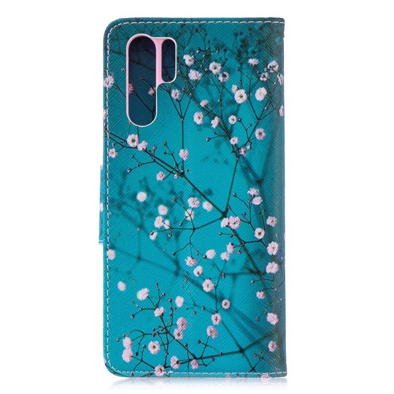 Flip Cover Læder Huawei P30 Pro Blomstrende Træ