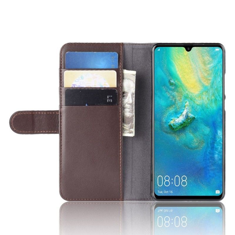 Flip Cover Læder Huawei P30 Pro Sort Split Læder Beskyttelse