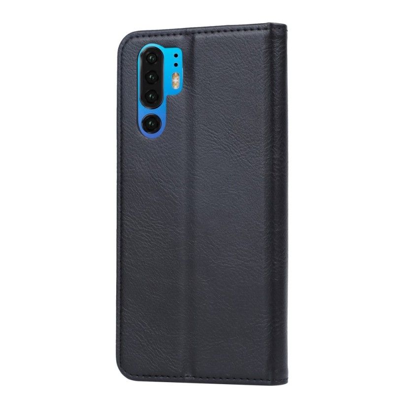 Læder Cover Huawei P30 Pro Sort Kortholder I Kunstlæder Original