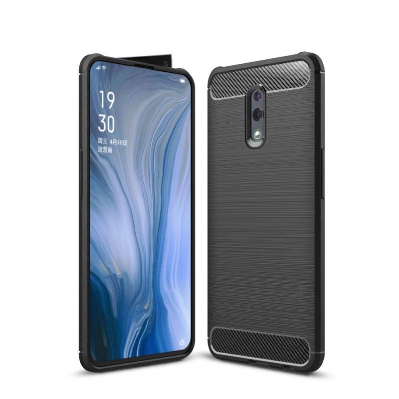 Cover Oppo Reno Sort Børstet Kulfiber