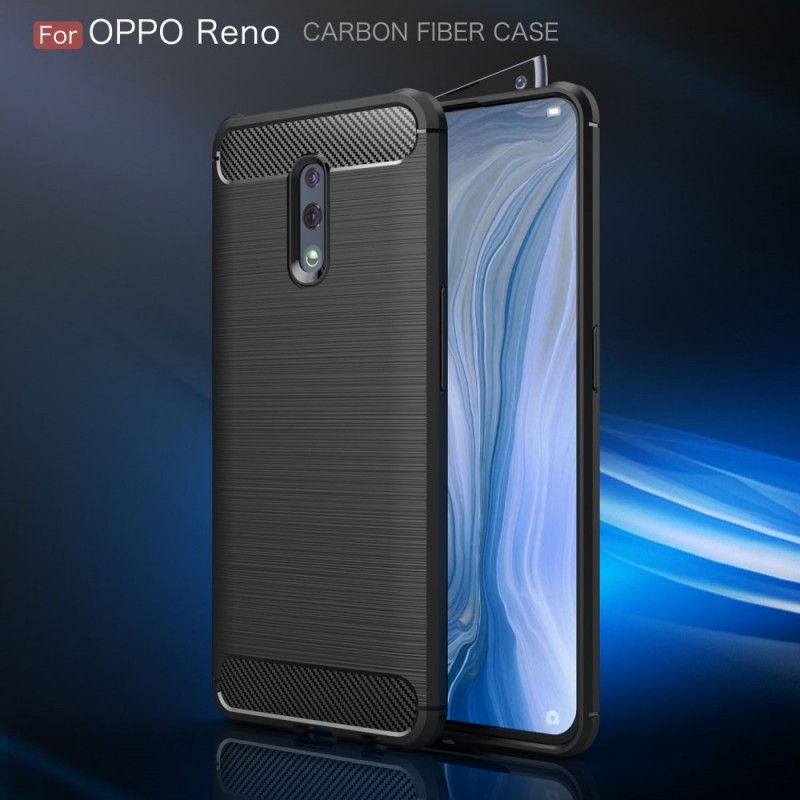 Cover Oppo Reno Sort Børstet Kulfiber