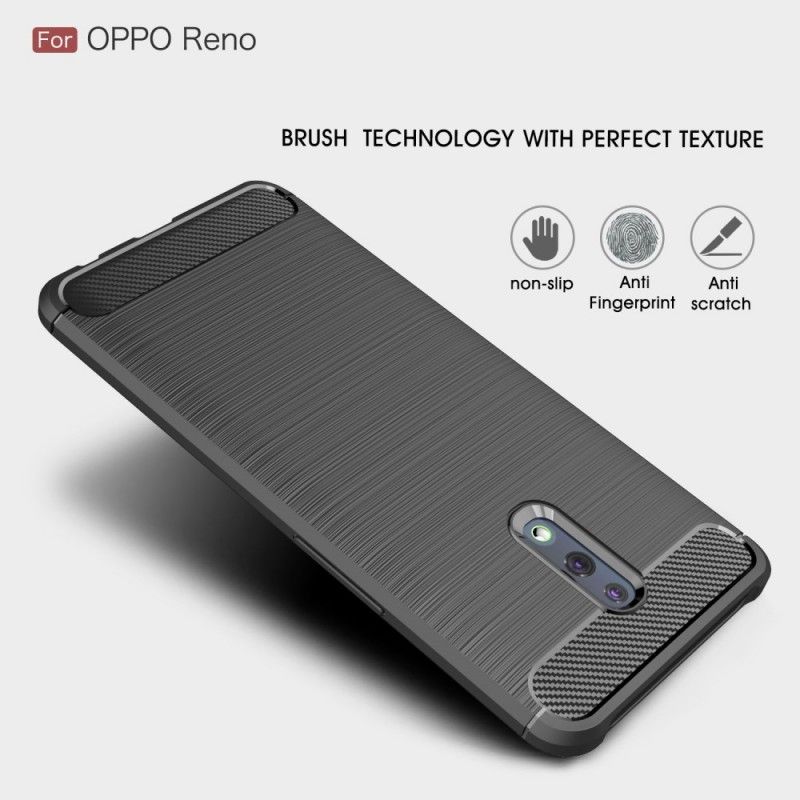 Cover Oppo Reno Sort Børstet Kulfiber