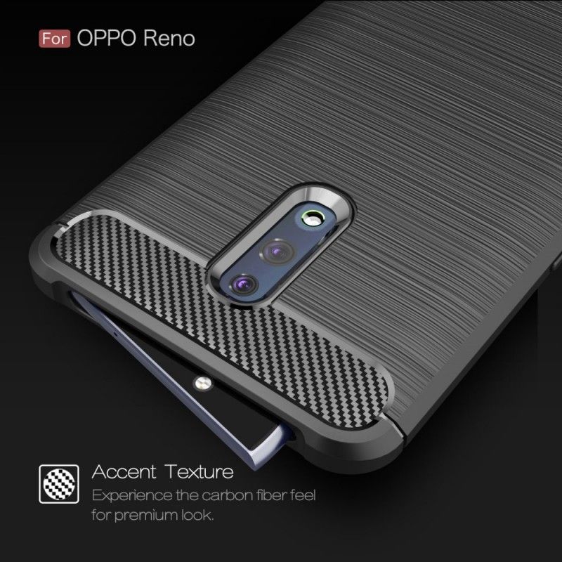 Cover Oppo Reno Sort Børstet Kulfiber