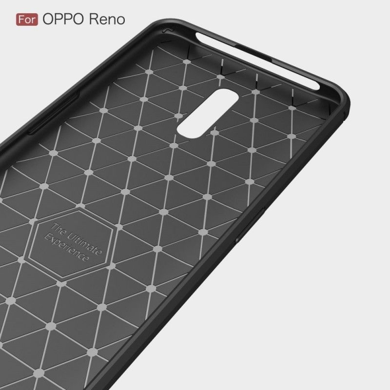 Cover Oppo Reno Sort Børstet Kulfiber