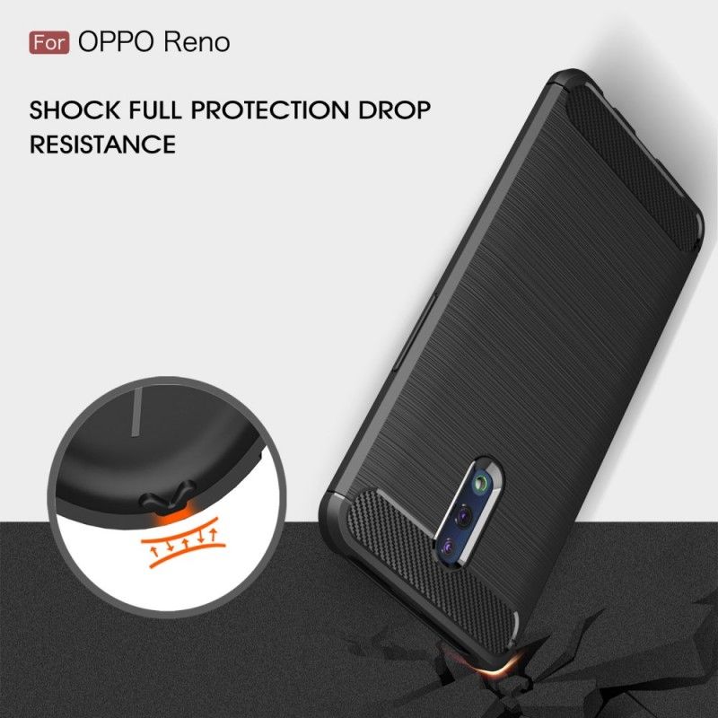 Cover Oppo Reno Sort Børstet Kulfiber