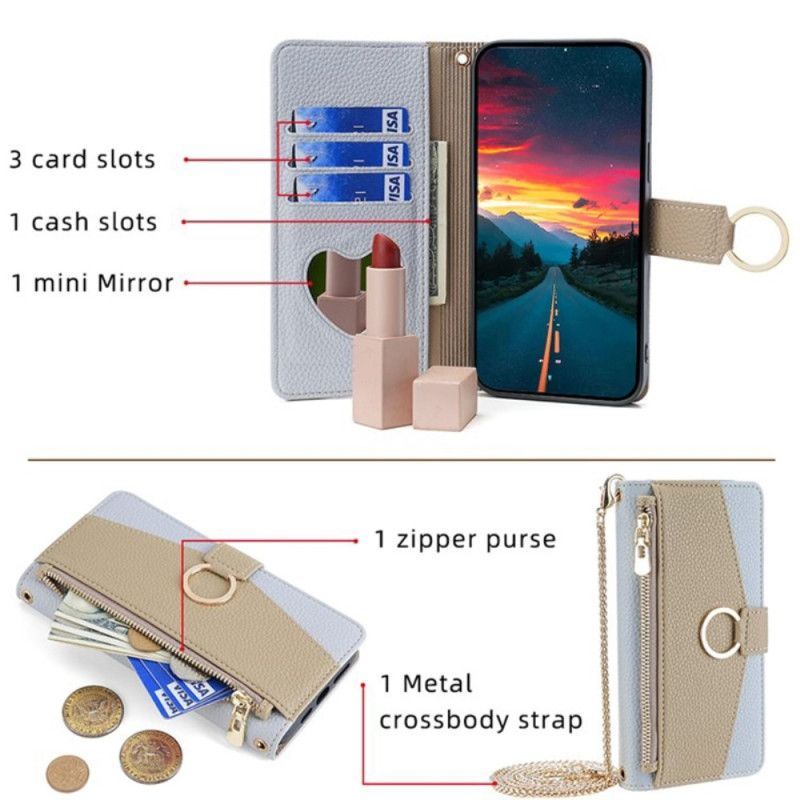 Flip Cover Huawei Nova 12i Spejl Og Kæde