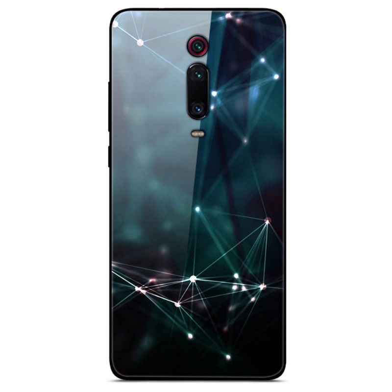 Cover for Xiaomi Mi 9T / Mi 9T Pro Abstrakte Farver I Hærdet Glas