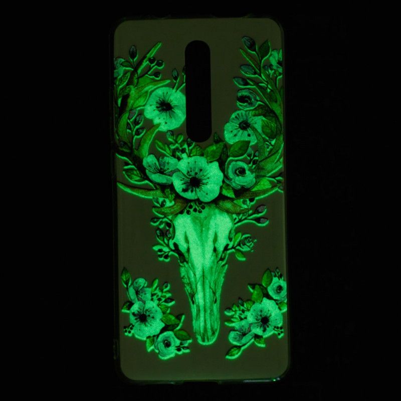 Cover for Xiaomi Mi 9T / Mi 9T Pro Fluorescerende Blomstret Elg