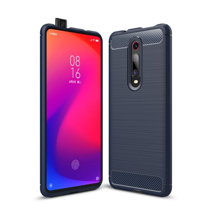 Cover for Xiaomi Mi 9T / Mi 9T Pro Sort Børstet Kulfiber