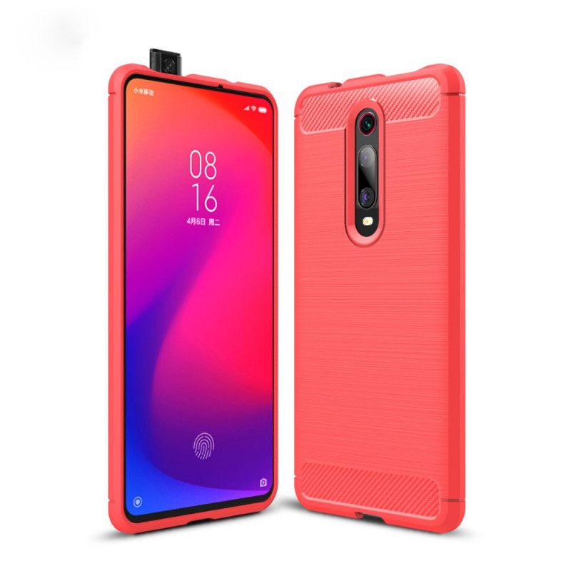 Cover for Xiaomi Mi 9T / Mi 9T Pro Sort Børstet Kulfiber