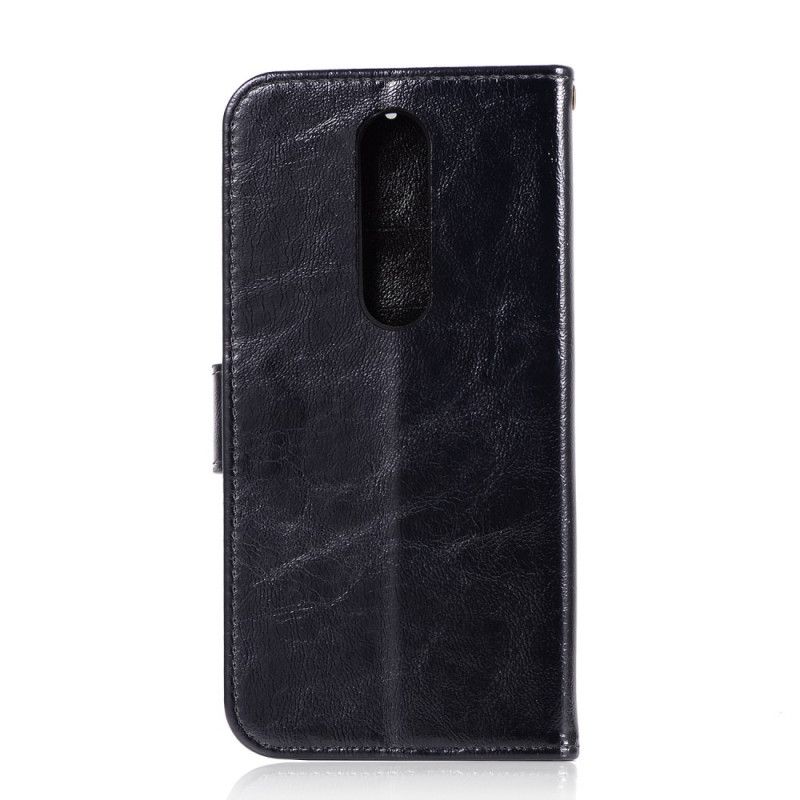 Flip Cover Læder Xiaomi Mi 9T / Mi 9T Pro Sort Vintage Lædereffekt Med Rem