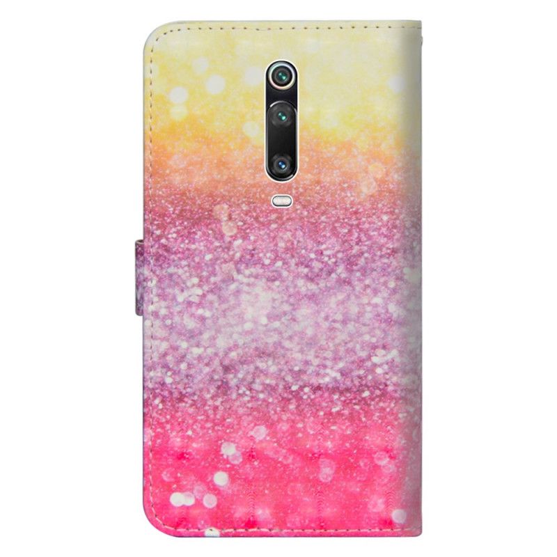 Flip Cover Xiaomi Mi 9T / Mi 9T Pro Mobilcover Magenta Glittergradient