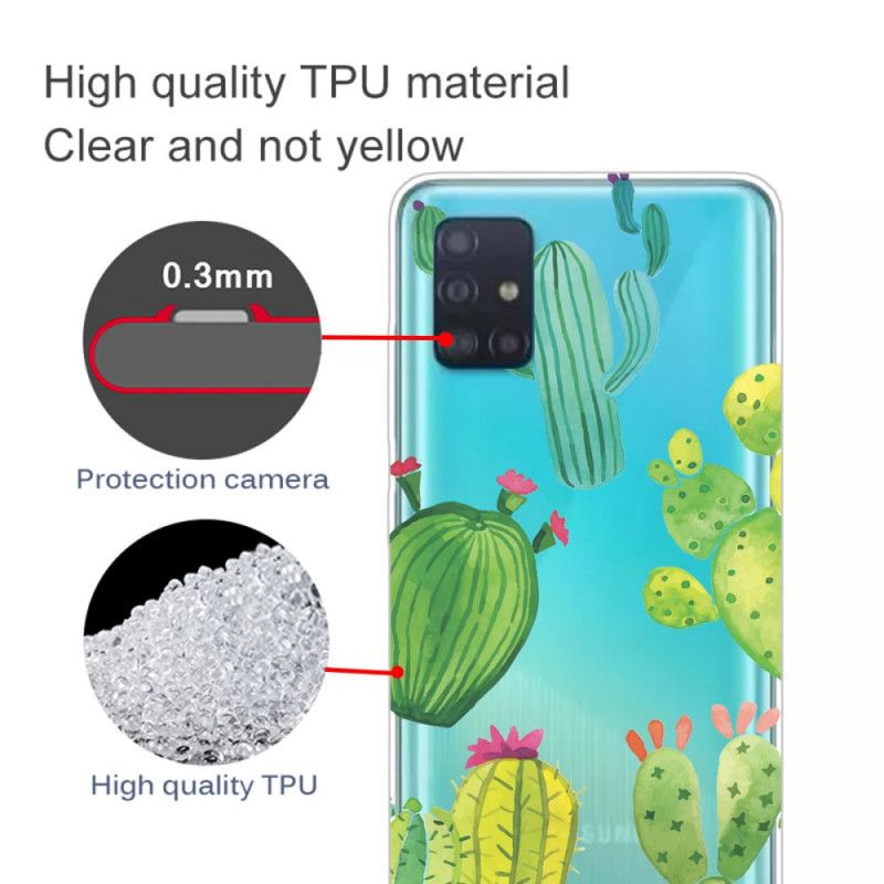 Cover for Samsung Galaxy A31 Akvarellkaktus