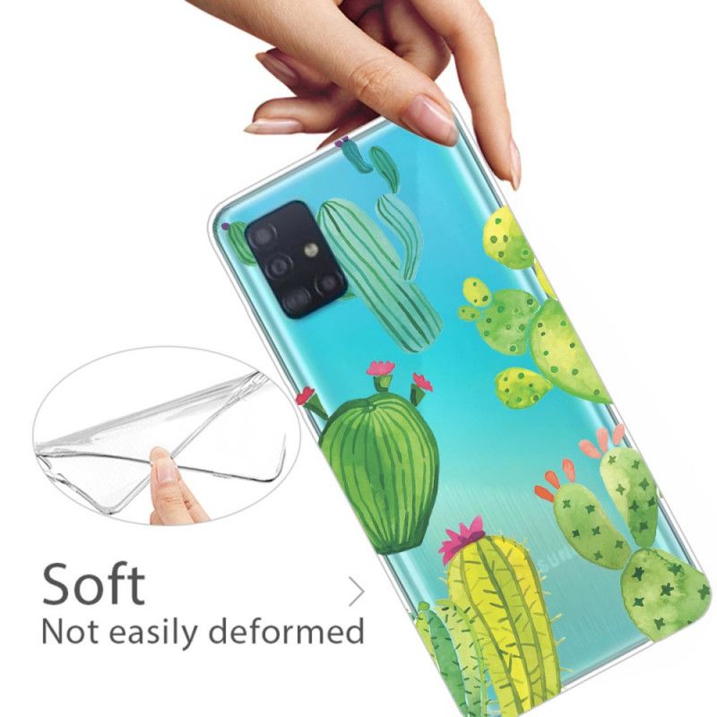 Cover for Samsung Galaxy A31 Akvarellkaktus