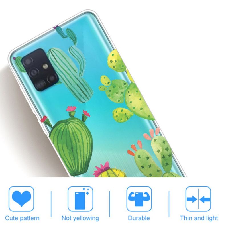 Cover for Samsung Galaxy A31 Akvarellkaktus