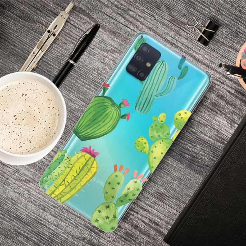 Cover for Samsung Galaxy A31 Akvarellkaktus