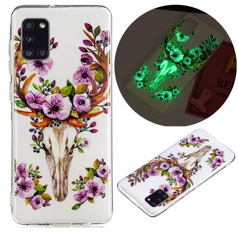 Cover for Samsung Galaxy A31 Fluorescerende Blomstret Elg