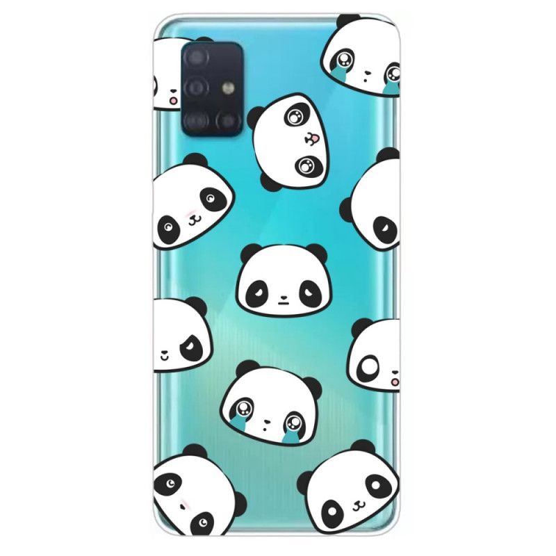 Cover for Samsung Galaxy A31 Gennemsigtige Sentimentale Pandaer