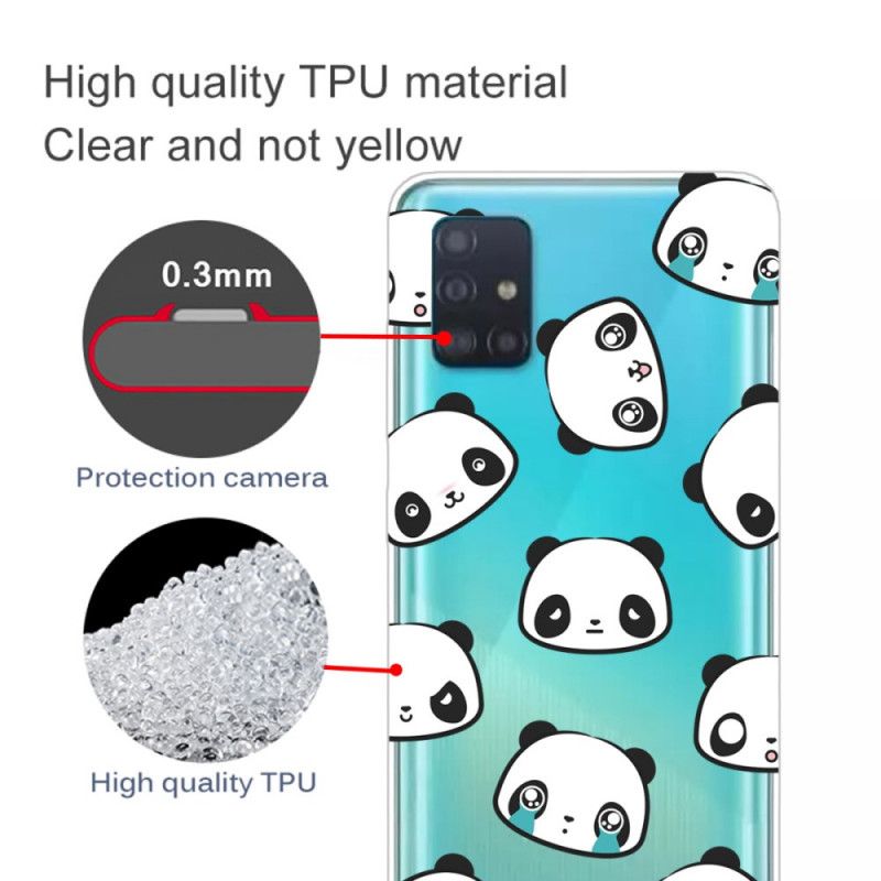 Cover for Samsung Galaxy A31 Gennemsigtige Sentimentale Pandaer