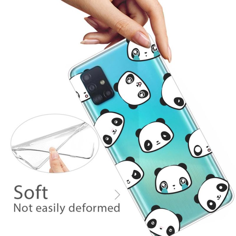 Cover for Samsung Galaxy A31 Gennemsigtige Sentimentale Pandaer