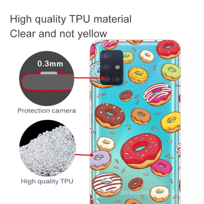 Cover for Samsung Galaxy A31 Kærlighedsdoughnuts