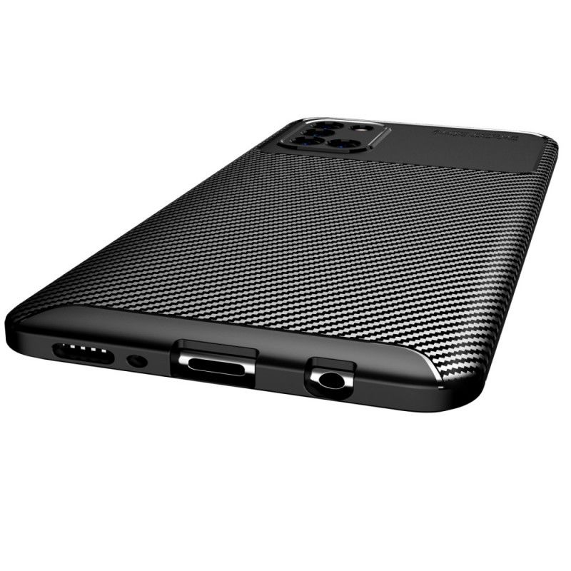 Cover for Samsung Galaxy A31 Sort Fleksibel Kulfibertekstur