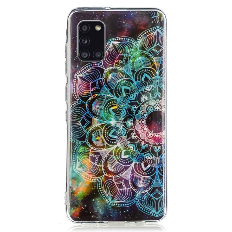 Cover for Samsung Galaxy A31 Sort Fluorescerende Blomsterserie