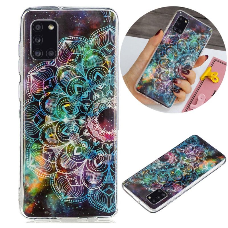 Cover for Samsung Galaxy A31 Sort Fluorescerende Blomsterserie