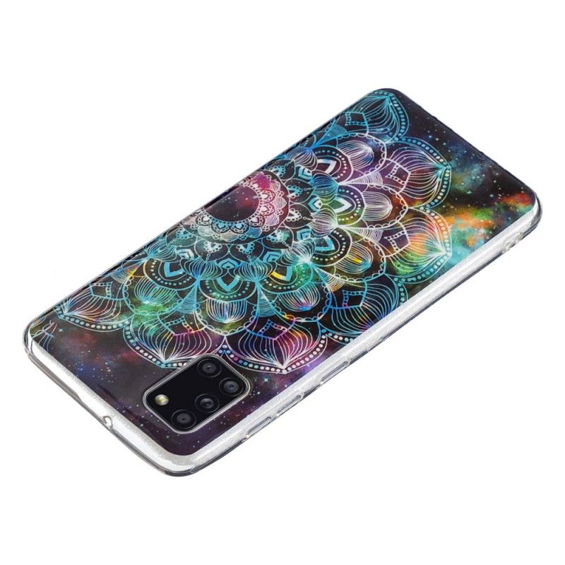 Cover for Samsung Galaxy A31 Sort Fluorescerende Blomsterserie