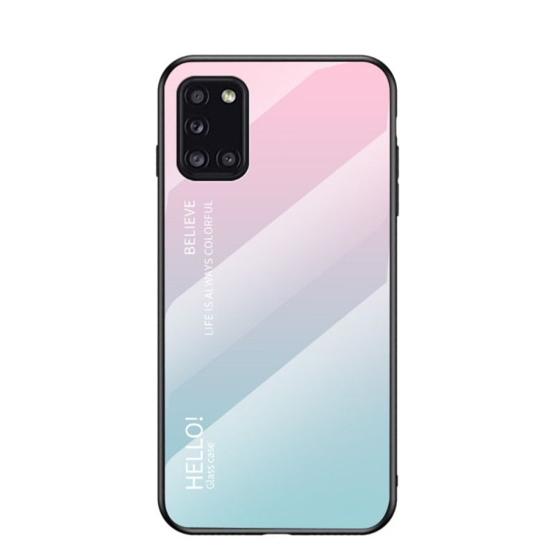 Cover for Samsung Galaxy A31 Sort Hej Hærdet Glas