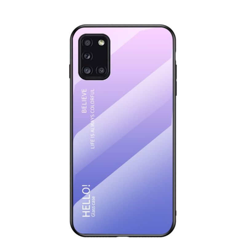 Cover for Samsung Galaxy A31 Sort Hej Hærdet Glas