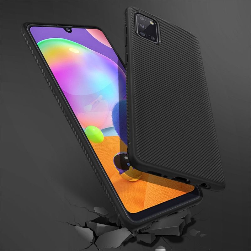 Cover for Samsung Galaxy A31 Sort Jazzserie Twill