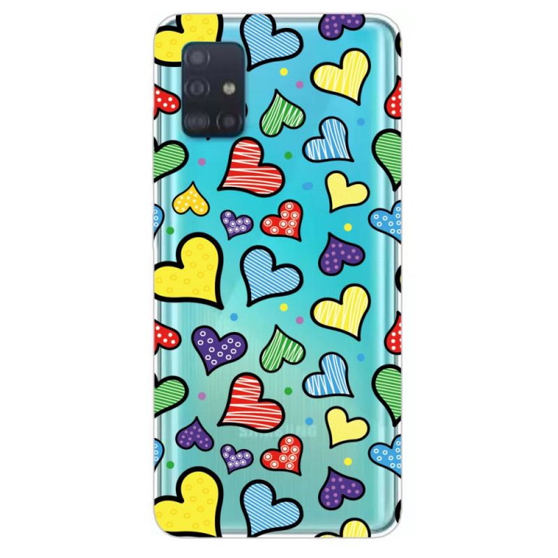 Cover Samsung Galaxy A31 Flerfarvede Hjerter Beskyttelse