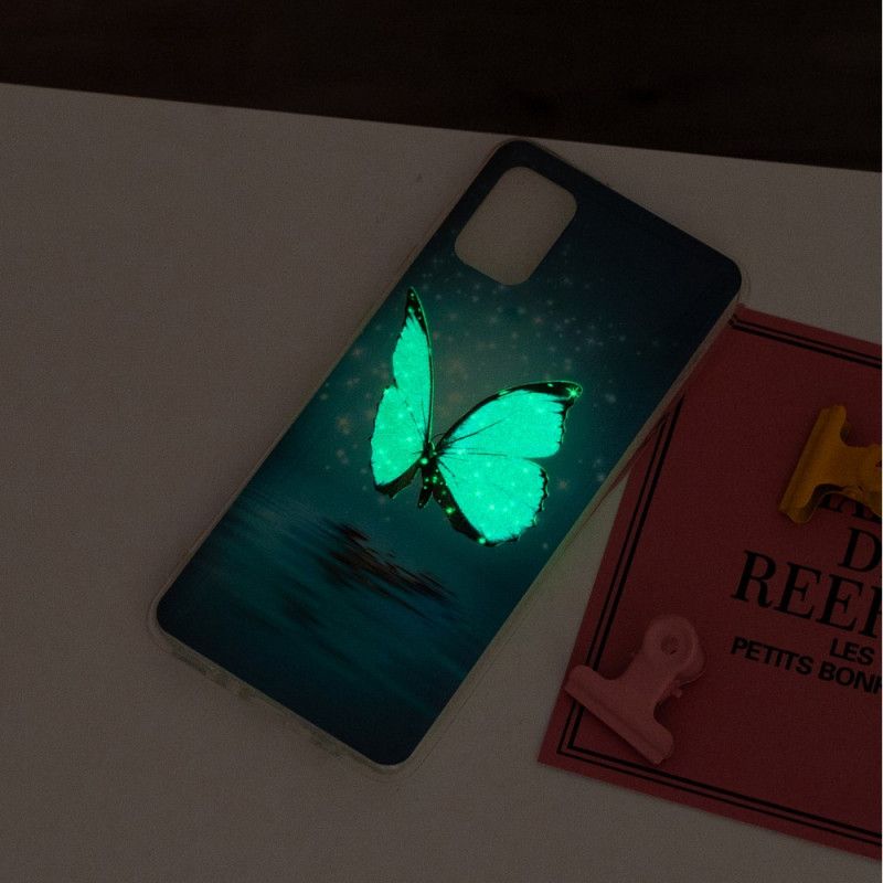 Cover Samsung Galaxy A31 Fluorescerende Blå Sommerfugl