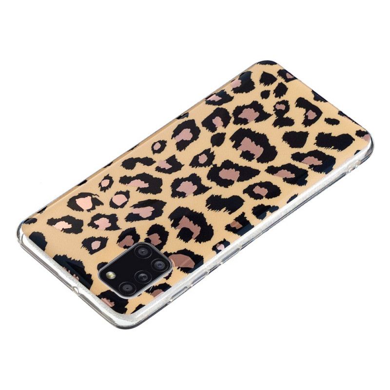 Cover Samsung Galaxy A31 Marmor I Leopardstil