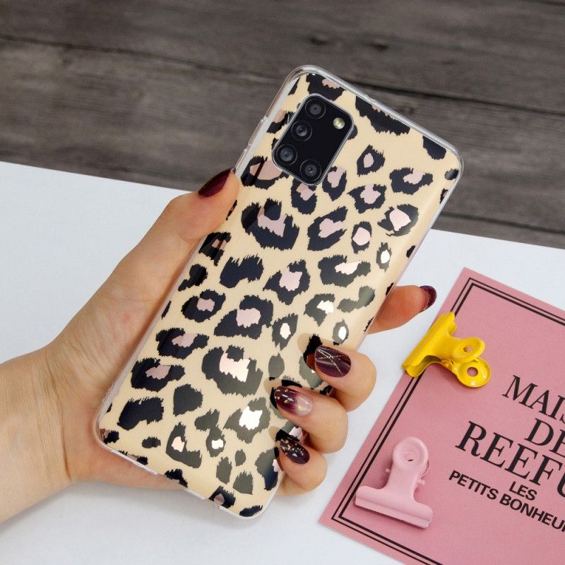 Cover Samsung Galaxy A31 Marmor I Leopardstil