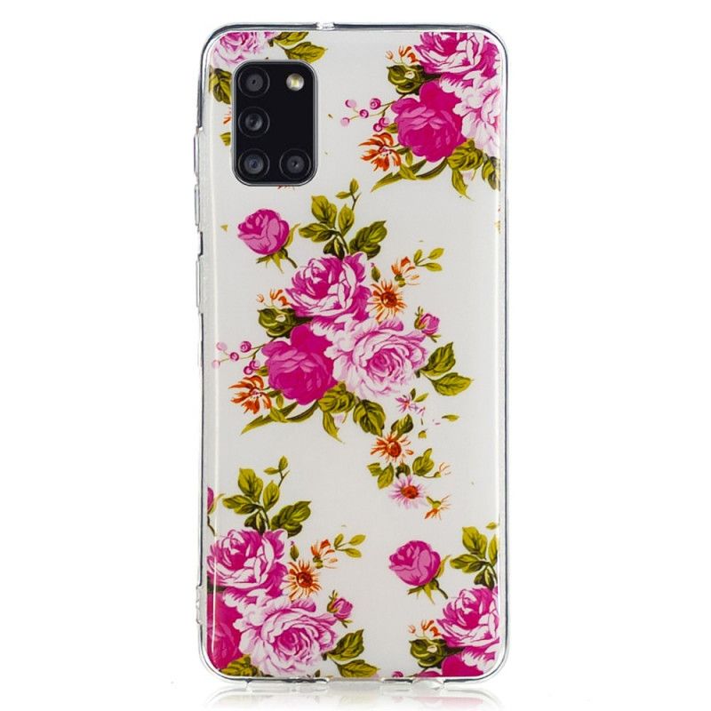 Cover Samsung Galaxy A31 Mobilcover Fluorescerende Frihedsblomster