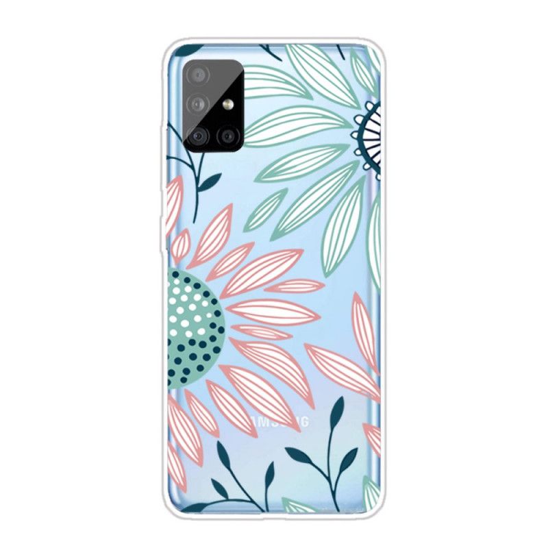 Cover Samsung Galaxy A31 Mobilcover Gennemsigtig En Blomst