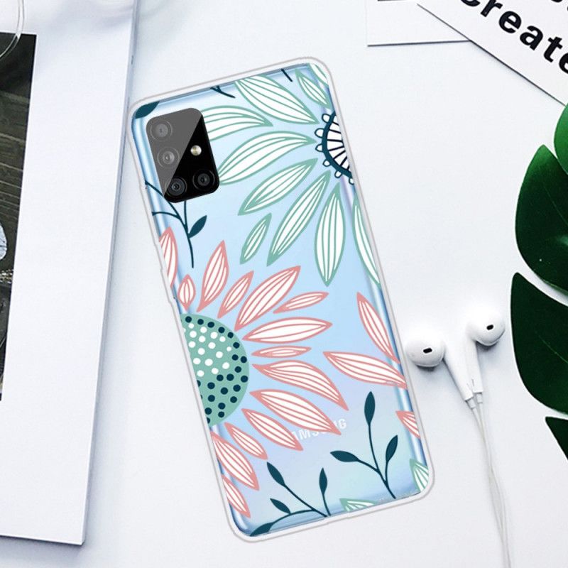 Cover Samsung Galaxy A31 Mobilcover Gennemsigtig En Blomst