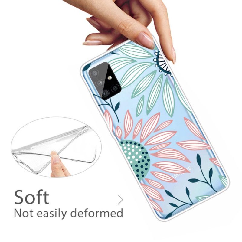 Cover Samsung Galaxy A31 Mobilcover Gennemsigtig En Blomst