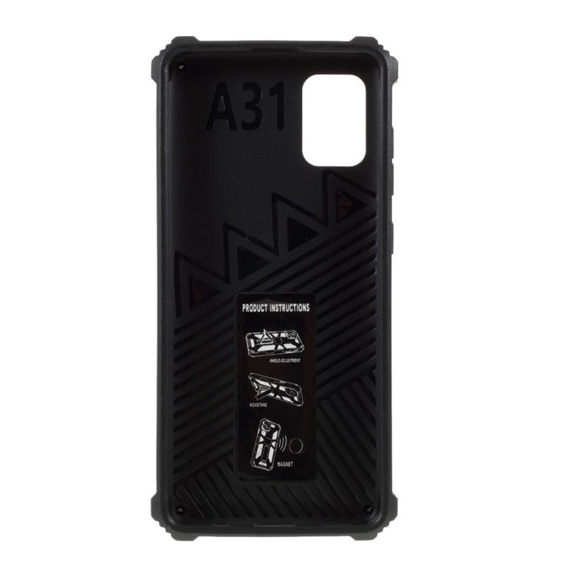 Cover Samsung Galaxy A31 Sort Aftagelig Med Kickstand