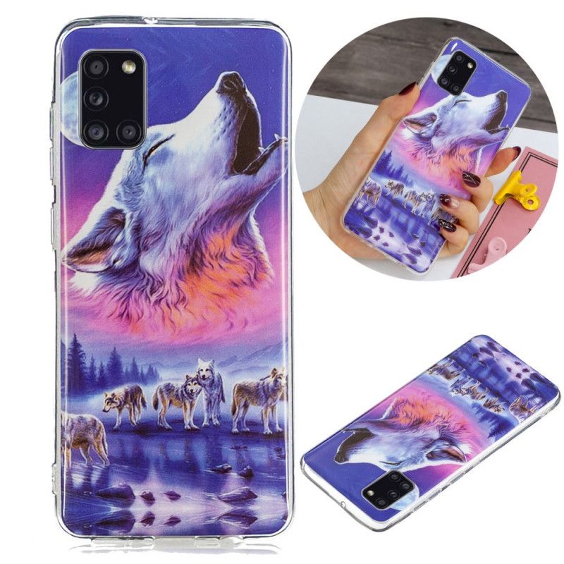 Cover Samsung Galaxy A31 Sort Fluorescerende Ulveserie