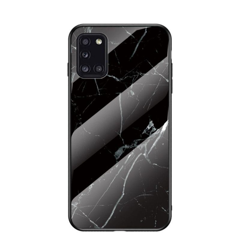 Cover Samsung Galaxy A31 Sort Premiumfarver Hærdet Glas