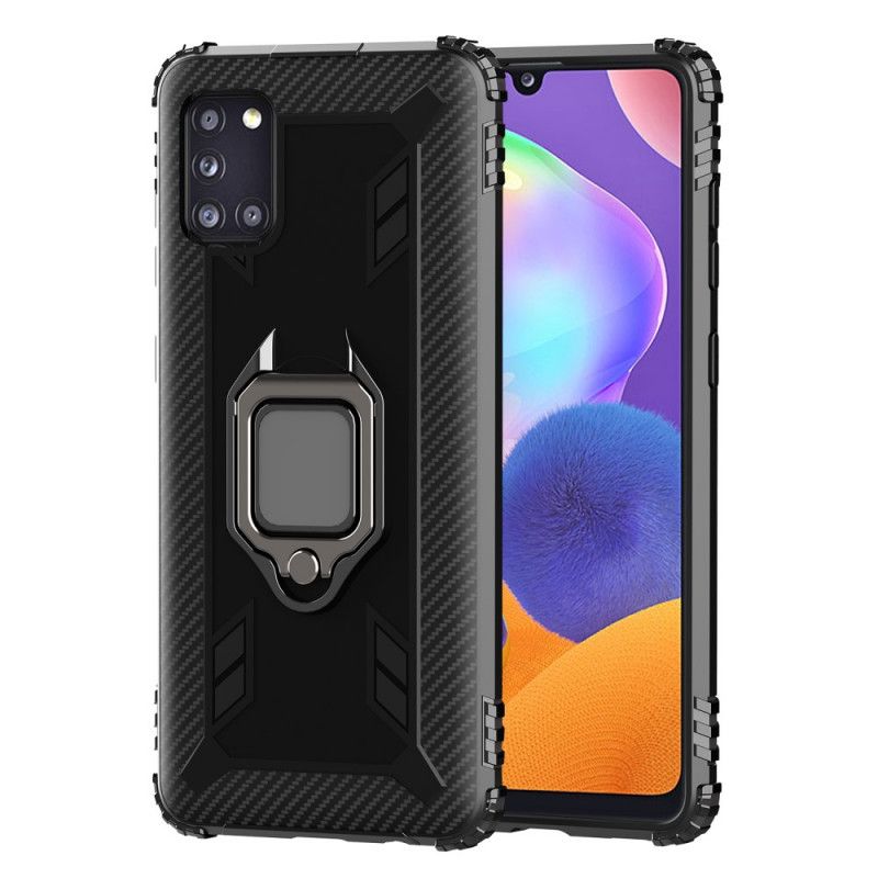 Cover Samsung Galaxy A31 Sort Ring Og Kulfiber