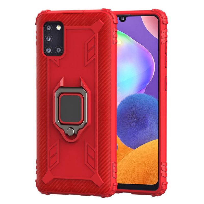 Cover Samsung Galaxy A31 Sort Ring Og Kulfiber